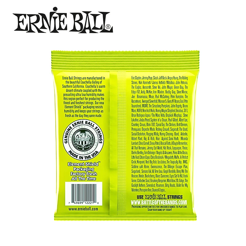 3 пакеты! Ernie Ball 2221 обычные обтягивающие Струны для электрогитары,. 010-. 046(3 упаковки