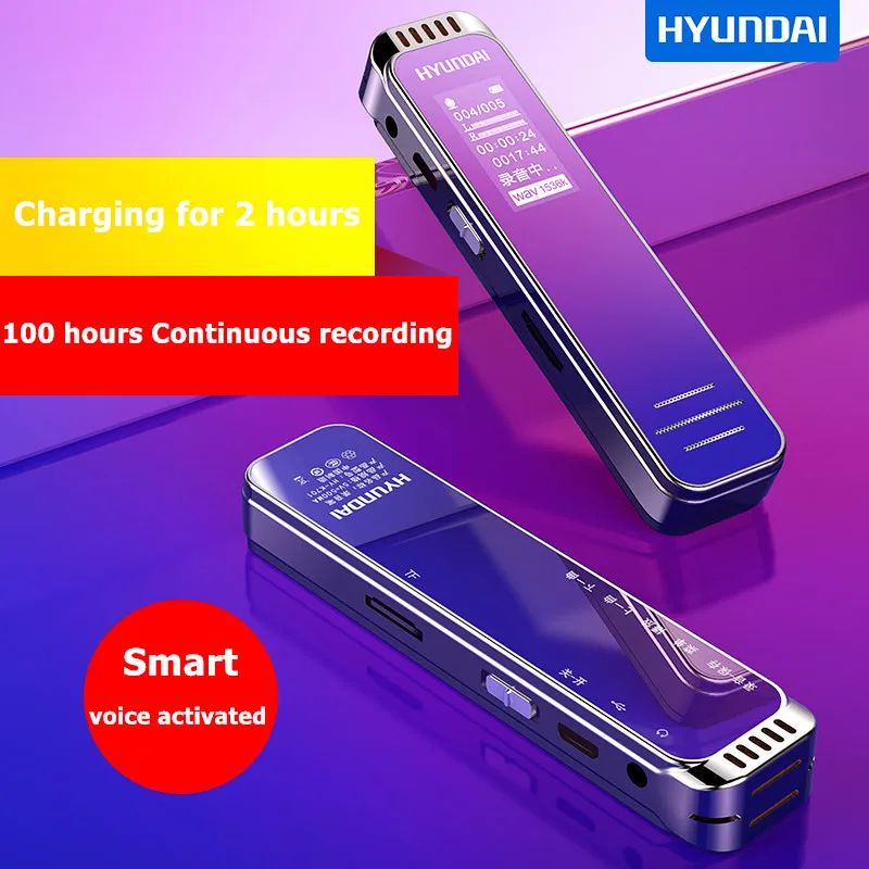 Professional Voice Activated Digital Audio Voice Recorder Long Time Recording dictaphone PCM 1536Kbps Support TF-Card MP3 Player