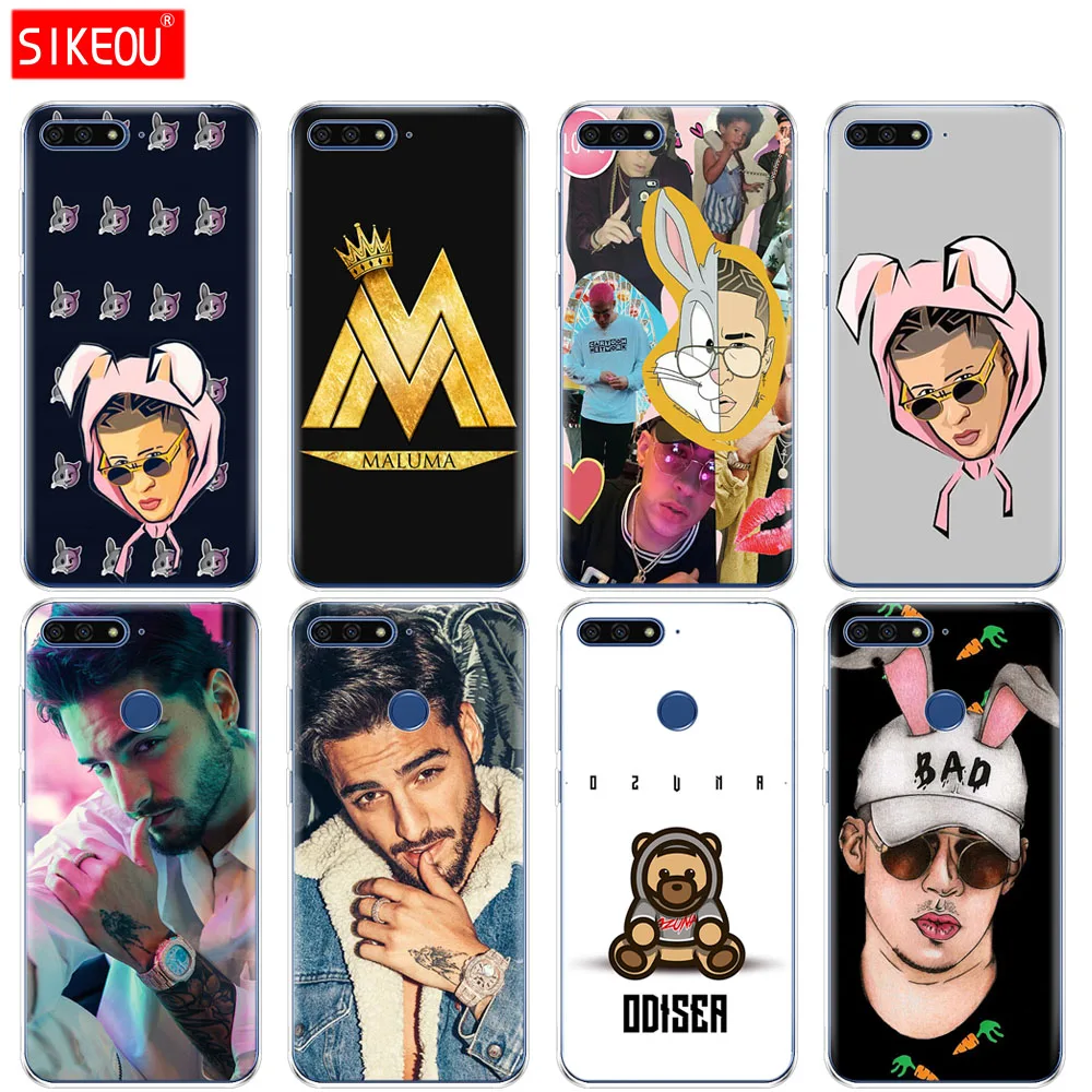 

Silicone Cover Phone Case For Huawei Honor 7A PRO 7C Y5 Y6 Y7 Y9 2017 2018 Prime Bad Bunny Maluma Ozuna POP Hip Hop Rapper