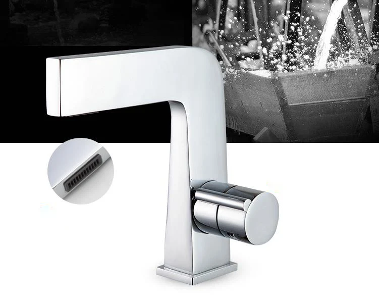 

Cold And Hot Water Tap Single Hole Copper Basin Faucet Creative Consummate Skills