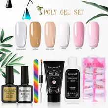 Полиуф гель Наборы акриловый гель для маникюра наконечники двойной конец кисти ногтей файл строитель скольжения раствор набор