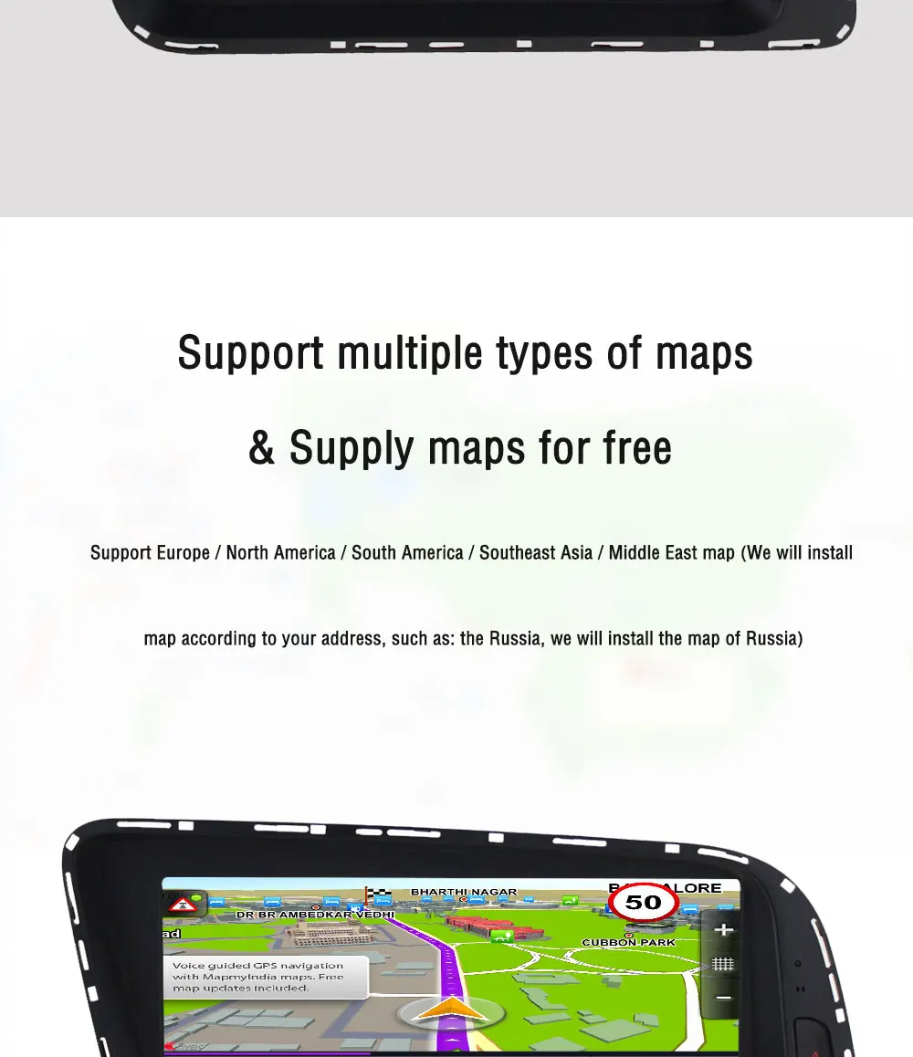Top 2 Din Android 7.1 Car Radio For Audi Q5 2010 2011 2012 2013 2014 2015 2016 2017 Stereo GPS Navigation Car Head Unit Autoradio 9