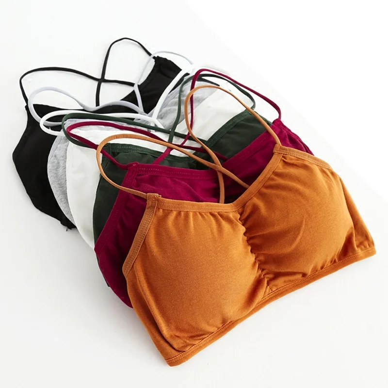 

New Fashion Women Crop Top Casual Bra Tank Top Solid Vest Fitness Stretch Female Flexible Wire Free Tanks