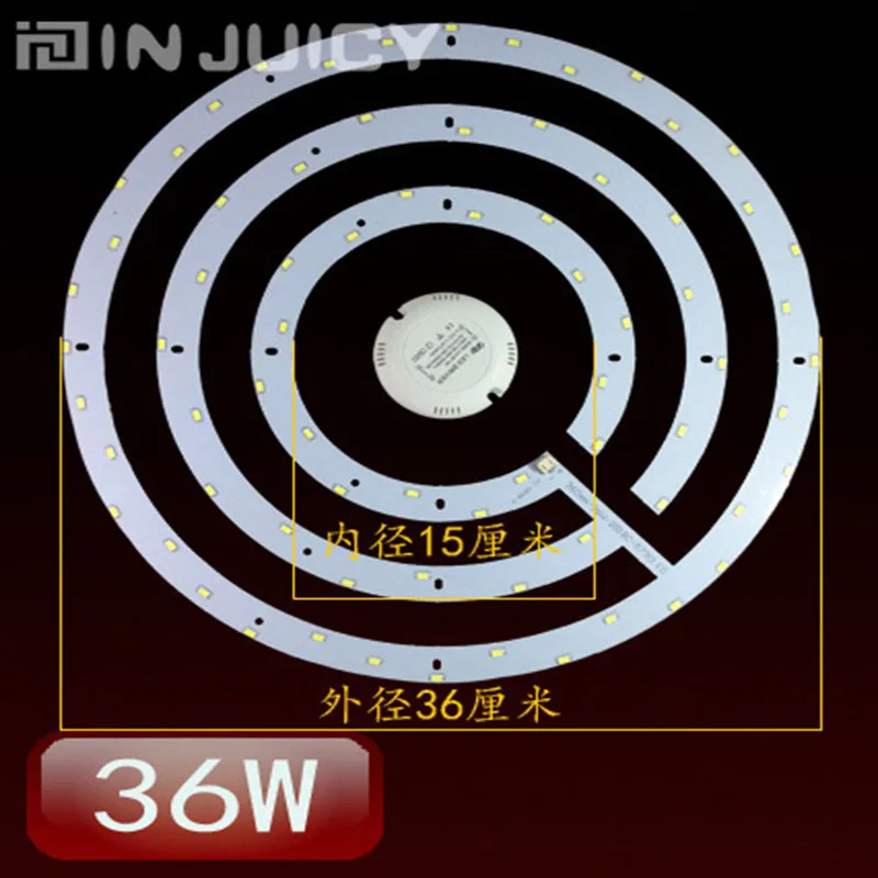 

Round 36W 360MM 5730 SMD Light Bulb Ceiling Lamp 3 circle Plate Replace Board with Transformer and magnet AC110V-240V