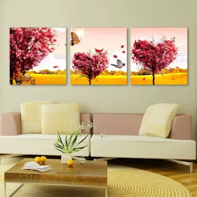 3 paneles hermoso paisaje pintura para el dormitorio ...
