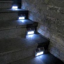 Солнечная приведенная в действие настенное крепление ночное путь нержавеющая IP66 Водонепроницаемый двор сад забор безопасности лесенка желоба свет лампы