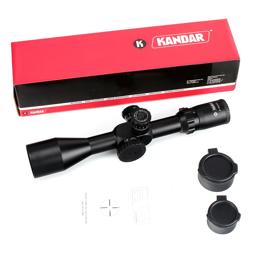 KANDAR 6-18X50Q First Focal Plane Hunting Riflescopes Side Parallax Adjustment Mil Dot Glass Etched Reticle Turrets Reset Scope (6)