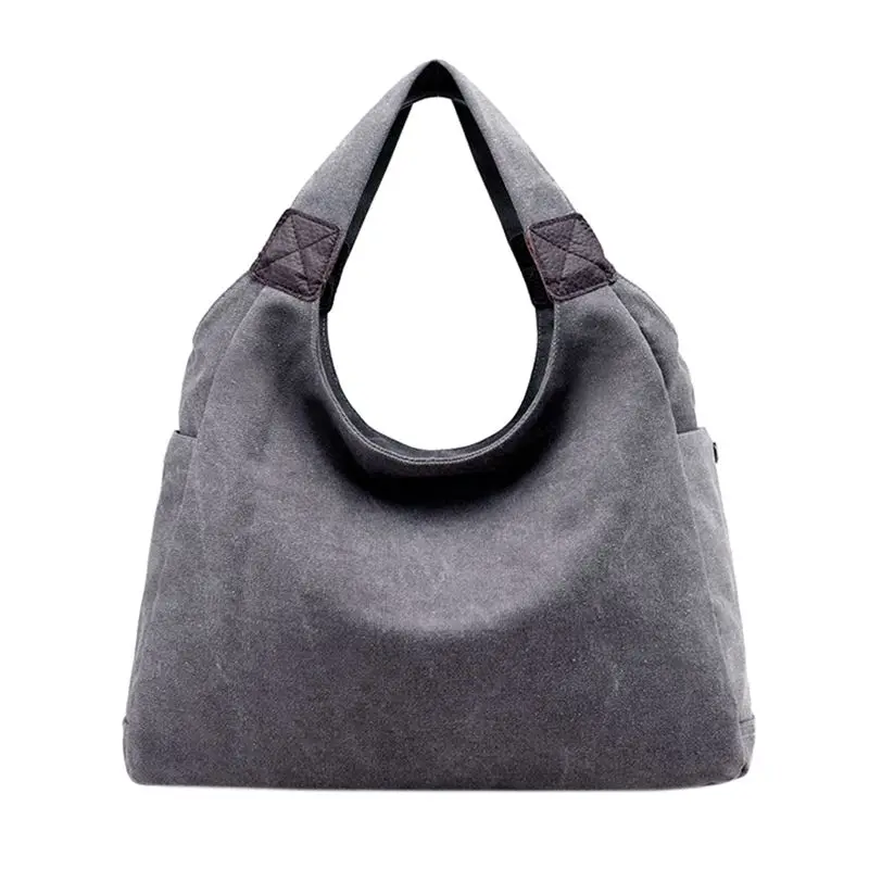 

ABDB Women's Simple Style Vintage Canvas Totes Hobo Bag(gray)
