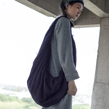 Большая вместительность, женские черные повседневные тканевые сумки, женские винтажные хлопковые сумки через плечо, большие личные сумки через плечо