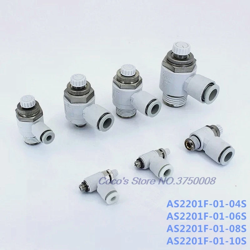 10 pcs AS2201F-01-04S/AS2201F-01-06S/AS2201F-01-08S/AS2201F-01-10S speed control valve Connector Air Pneumatic SMC type | Обустройство