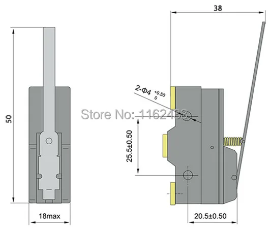 LXW5-11N2 micro switch drawiing