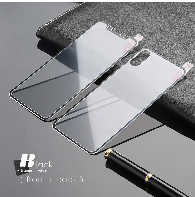 3D закаленное стекло с закругленными краями для iPhone X, 7, 8 Plus, Передняя Задняя панель, полное покрытие, титановая Защитная пленка для экрана iPhone 8, 7 plus, пленка