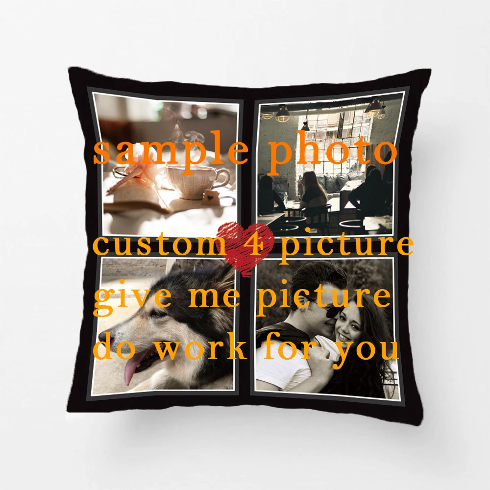 

DIY Custom Cute Instagram Photo Collage With Heart Alphabet Throw Pillow Home Cotton Linen Ployester Pillow Decorate