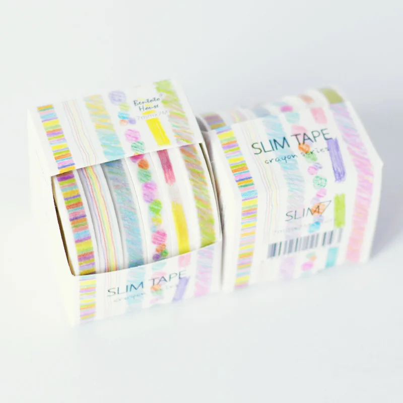 

1pcs 7 very fine Washi tape roll full of books color tape 6 color boxed