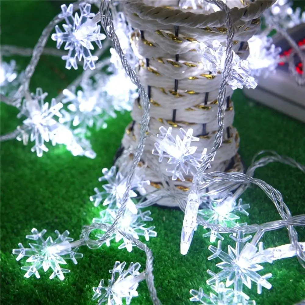 3 м 30 светодиодный Рождественская гирлянда в виде снежинок огни Батарея для использования вне помещений Настенный декор праздничный карнавальный вечерние дома