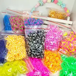 1800 шт. резиновые ткацкие ленты DIY игрушки для детей набор детский шнуровочный браслет «Радуга» силиконвые резинки эластичные переплетения