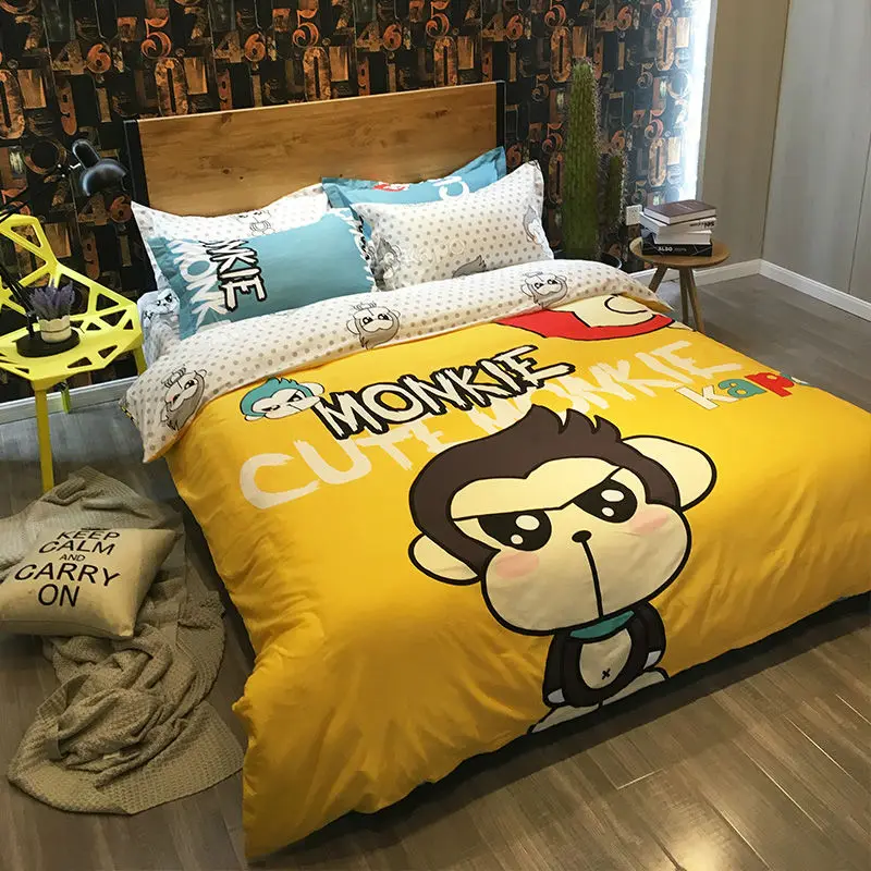 cartoon-style-kapo-monkey-print-bedding-sets-font-b-yellow-b-font-linens-cotton-font-b.jpg