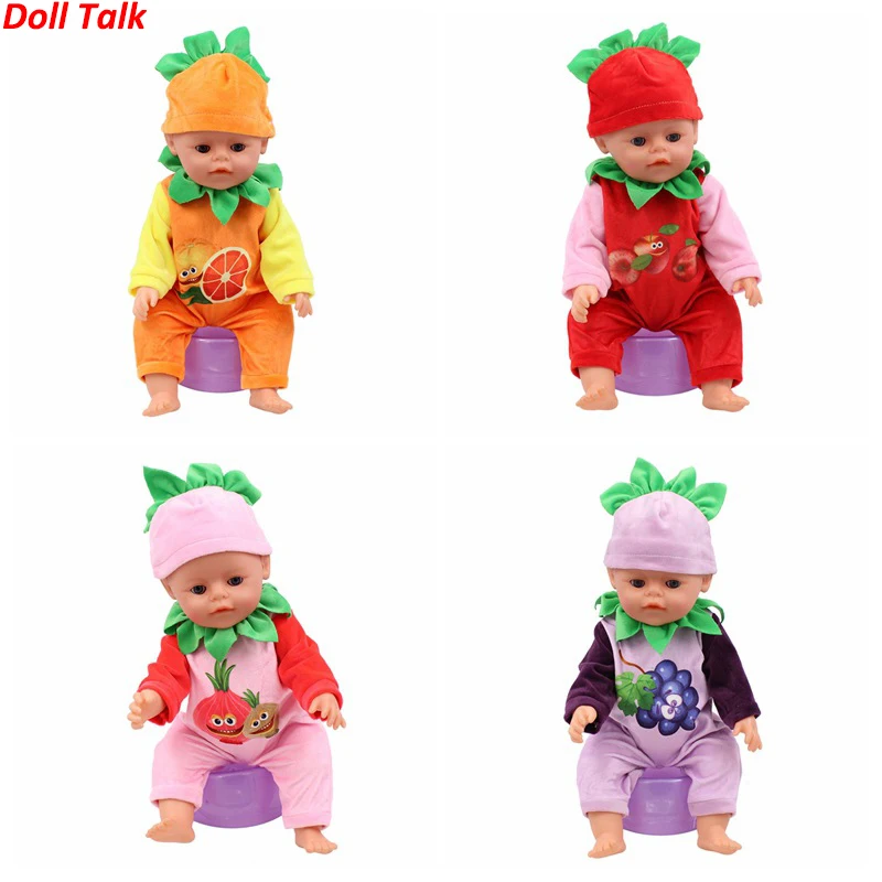

Doll Talk Doll Outfit Set For 18 Inch Baby Dolls Clothes For 18 Inch Bebe New Lovely Fruit Born Doll Accessory Baby Girl Gifts