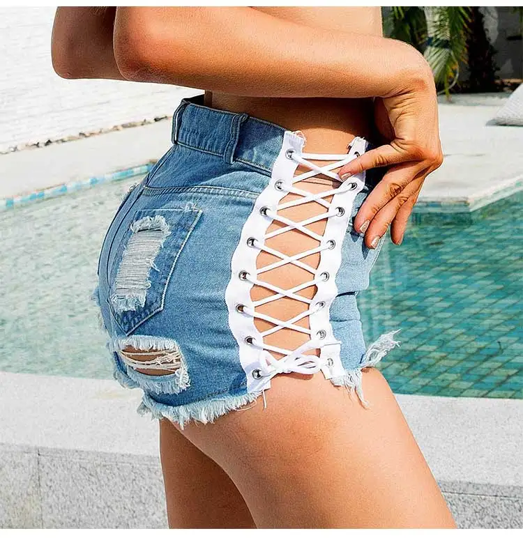 Women Summer Sexy Beach Jeans Shorts 