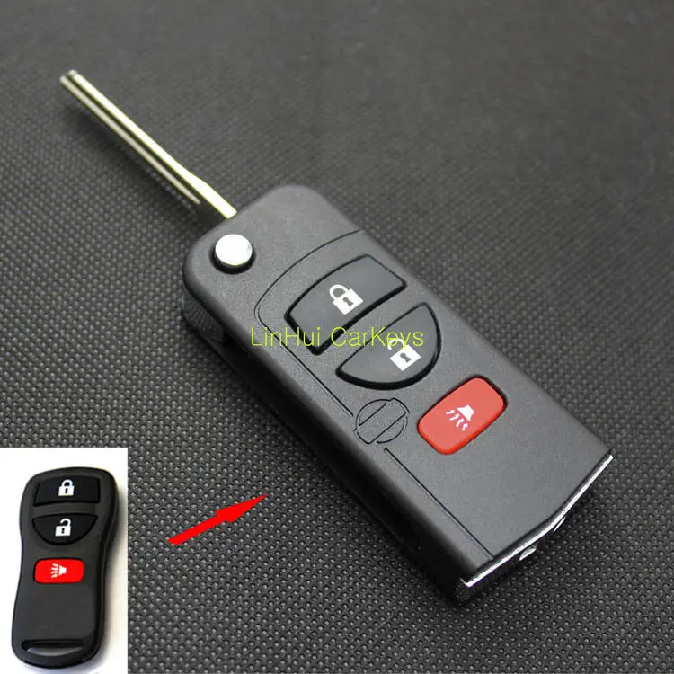 

PINECONE Key Case for NISSAN LIVINA X-TRAIL GENNIS TIIDA SYLPHY 2 Buttons Remote Key Modified Blank Key Shell Cover 1 PC
