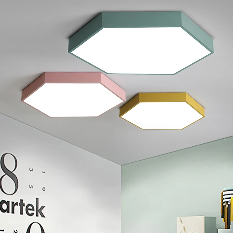 

New Item Nordic Style Unique Multiple Color Casing Led Ceiling Lights For Foyer, Bedroom 12/18/24/40W