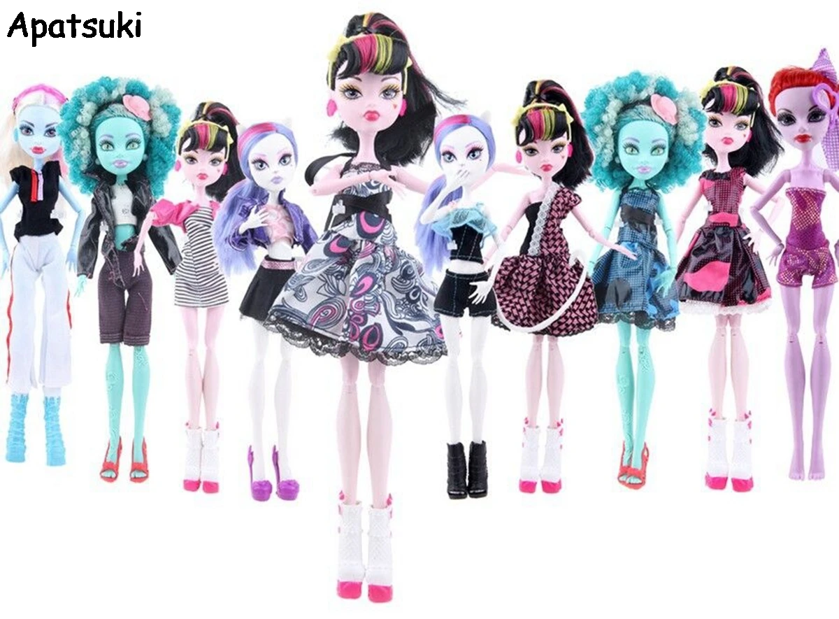 7 шт./лот модная одежда платья для кукол Monster High Платья вечеринок Повседневная