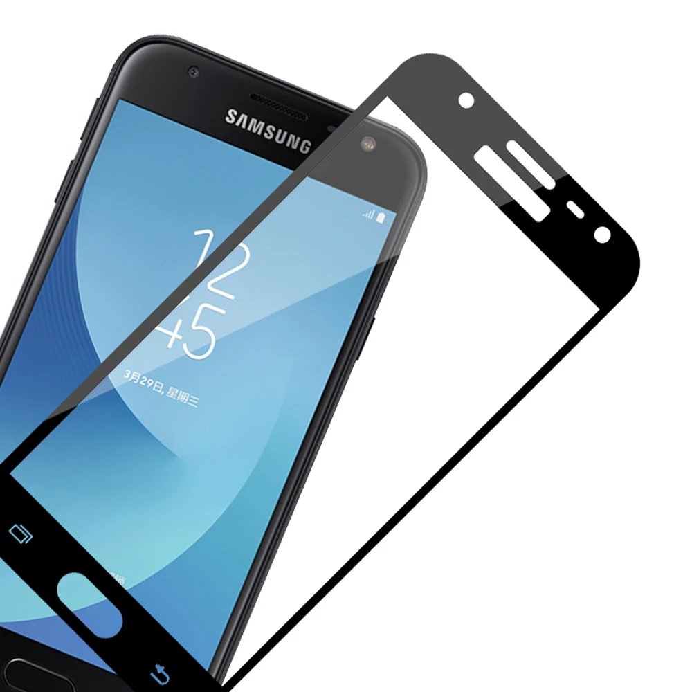 Полное покрытие закаленное стекло для Samsung J3 J5 J7 2017 SM J330 J530 J730 Защитная пленка