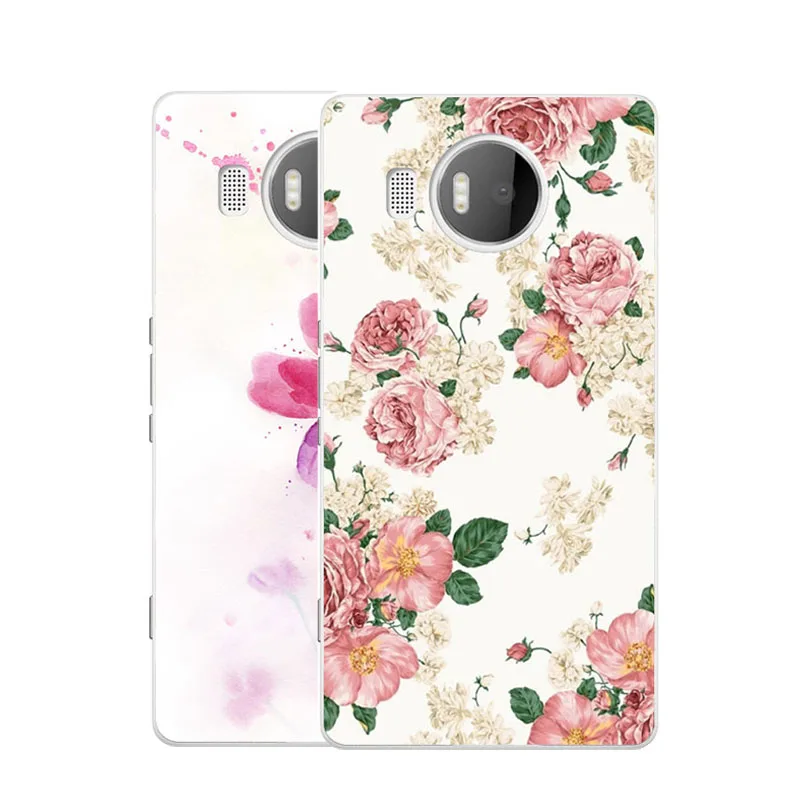 Case Hard pc flowers 3D relief Back Cover for microsoft lumia 950 xl 640 650 535 550 Phone Protective |