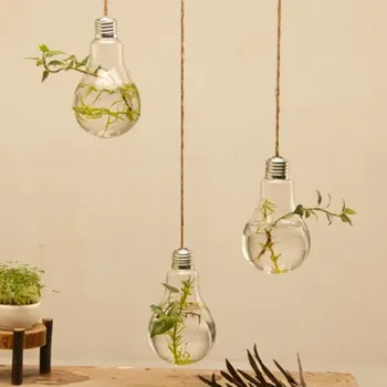 

Bulb Vase hydroponic glass container creative personality green dill bottle home decoration glass vase decoratives
