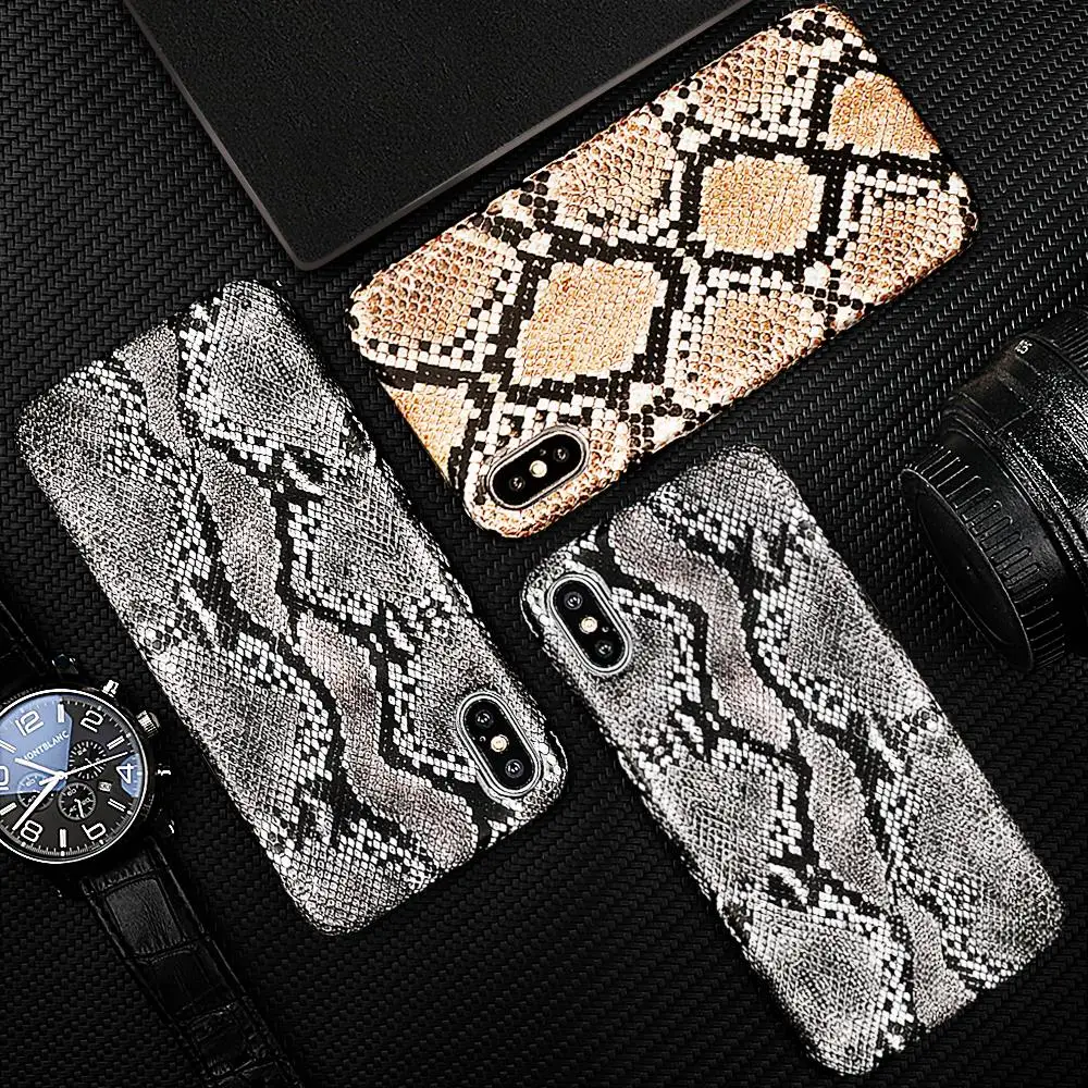 

UBERAY Vintage Snake Texture Case For iPhone XS Max XR XS 6 6S 7 8 Plus Full Body Soft IMD Protective Phone Back Cover Cases