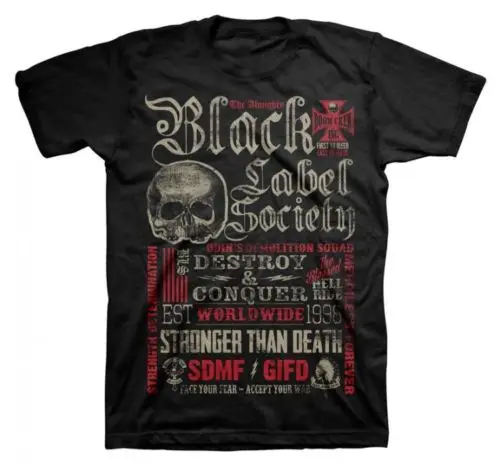 Черный Label Society-HT Moto Collage-футболка S-M-L-XL-2XL новый официальный