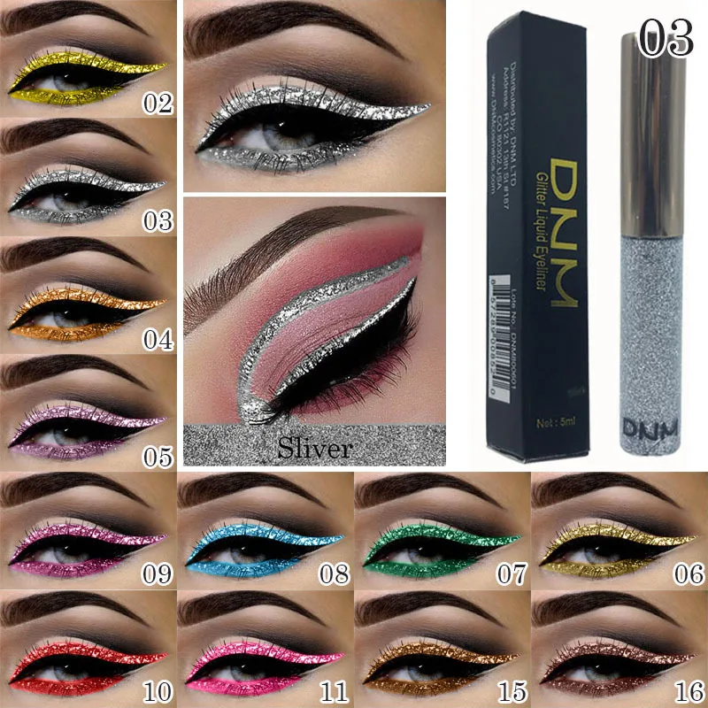 

16 Color Colorful Diamond Glitter Liquid Eyeliner Shimmer Bright Shining Pearlescent Eye Liners Eyerline TSLM1
