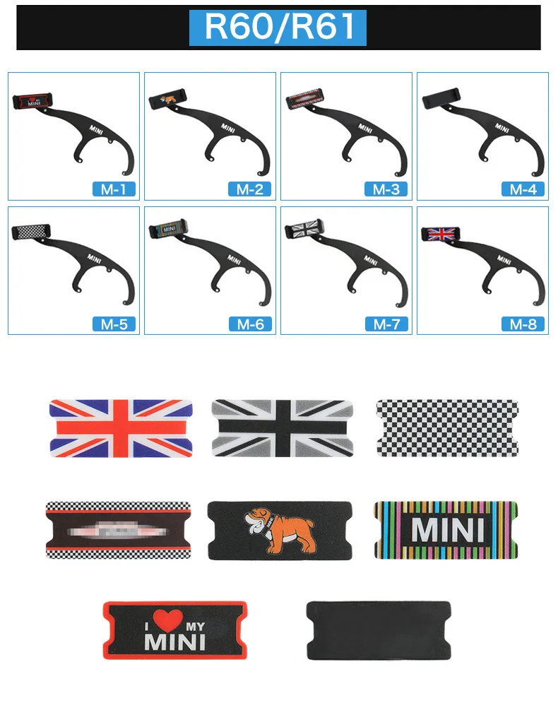 Airspeed Union Jack Bracket Car Mobile Phone Holder Auto Steering Wheel Rear Phone Mount for Mini Cooper R60 R61 Accessories     (5)