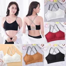 Женский тренажерный зал бюстгальтеры для фитнеса кросс-ремень нижнее белье спортивный стиль назад Крест Эластичный дышащий Съемные колодки бюстгальтер танки