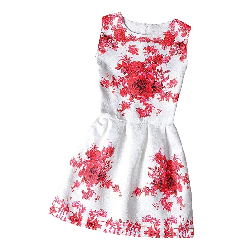 Платья для девочек от 5 до 20 лет г. Новые летние платья для девочек-подростков с цветочным принтом и бабочками, рождественское праздничное платье для детей, vestido - Цвет: as picture