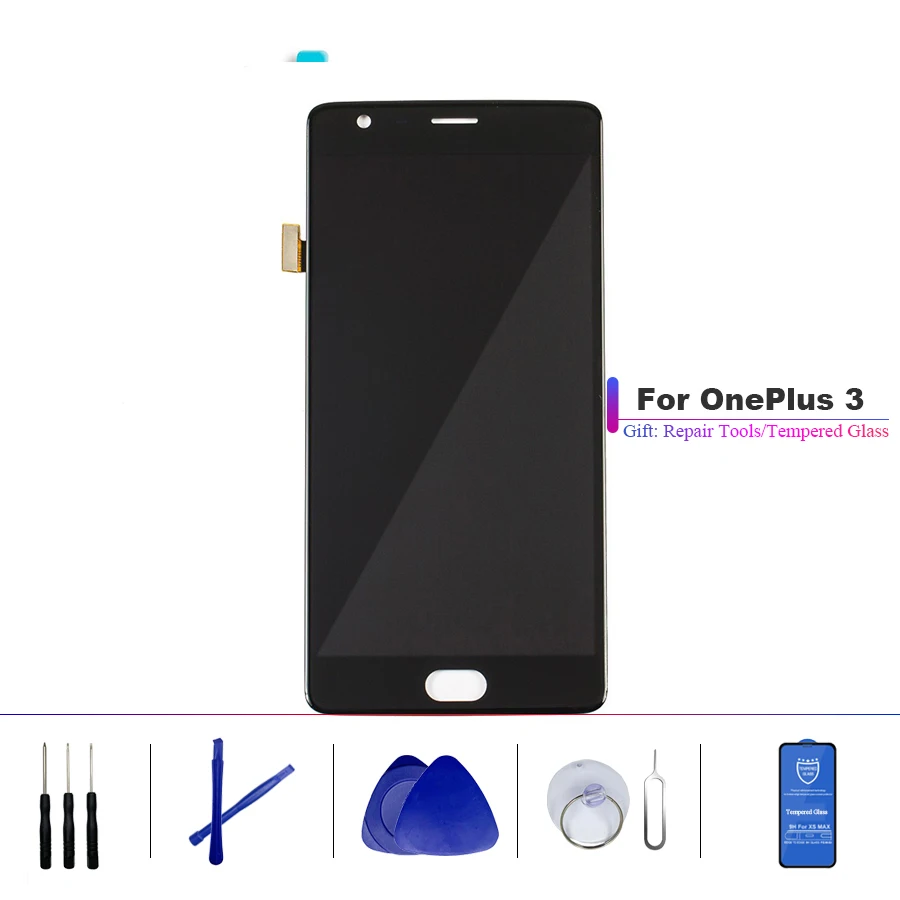 Продажа Для Oneplus 3 ЖК экран Oneplus 3T экран дисплея протестированный экран с заменой рамы для Oneplus 3T A3010 A3000 A3003 5,5 дюймов