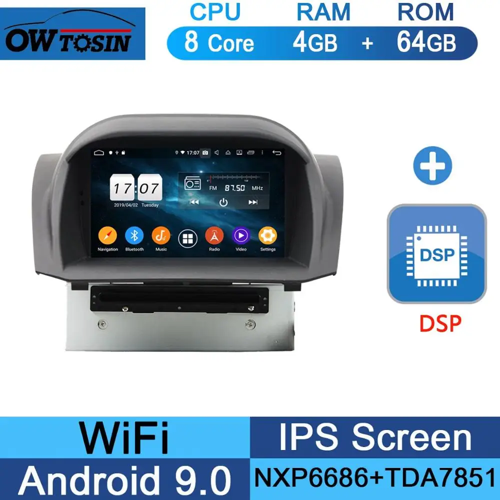 " ips 8 ядерный 4 Гб ram+ 64 Гб rom Android 9,0 автомобильный DVD радио gps для Ford Focus 2012 2013 DSP CarPlay Parrot BT - Color: 64G DSP