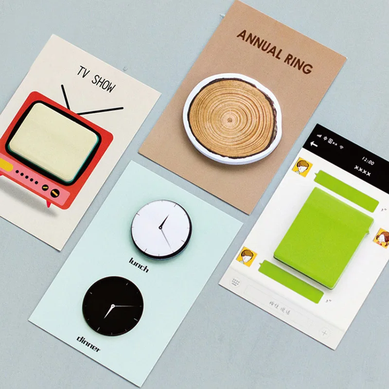 Creative Cute Kawaii WeChat TV Paper Stickers Memo Pad Post It Note For