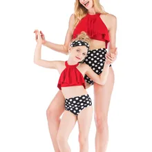 Одинаковые купальники для всей семьи, горячая Распродажа, купальный костюм для мамы и дочки, комплект бикини, купальный костюм, пляжная одежда, ST102