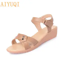 AIYUQI Для женщин летние footwear2019 новые сандалии для женская обувь на плоской подошве повседневная женская обувь большого размера с открытым