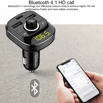 BT74 bluetoothカーキットfmトランスミッターMP3プレーヤーデュアルusbポート充電器急速充電器電圧検出sdカードプレーヤー