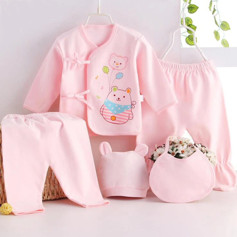 Newborn Girl Clothes Baby Sets shirts+Casual Pants 5 pcs suits for children