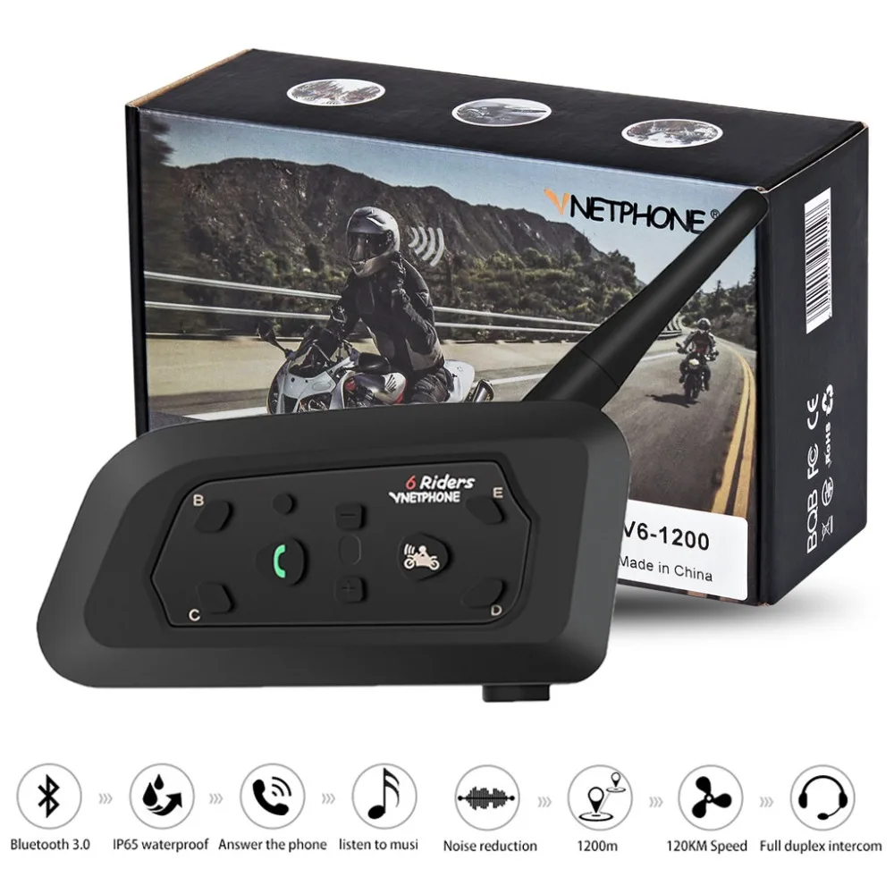 1PC V6 1200M 6 Riders Motorcycle Helmet Intercom Interphone Headsets Intercomunicador Bluetooth Headset Motorcycle Comunicador 1PC V6 1200M 6 Riders Motorcycle Helmet Intercom Interphone Headsets Intercomunicador Bluetooth Headset Motorcycle Comunicador