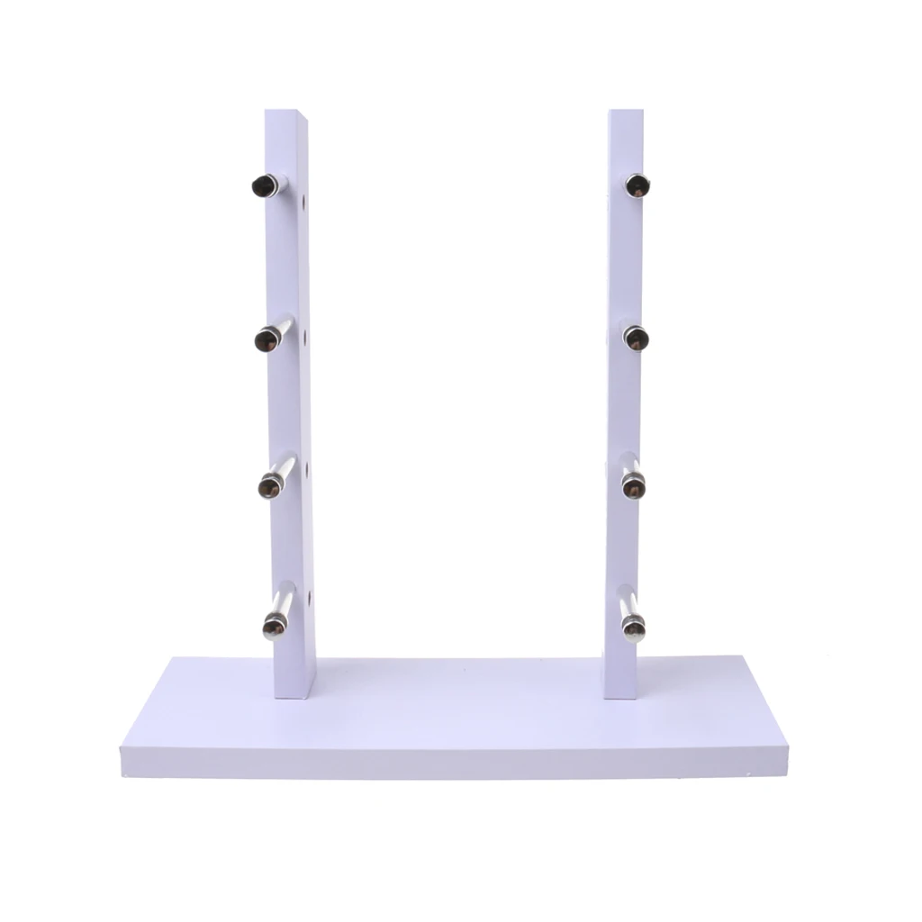 4-Layer Sunglasses Eyeglasses Display Wooden Frame Rack Stand Holder Organizer Finger Ring Wedding Band Display -White