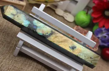 

160 grams of natural quartz crystal labradorite healing magic wand point