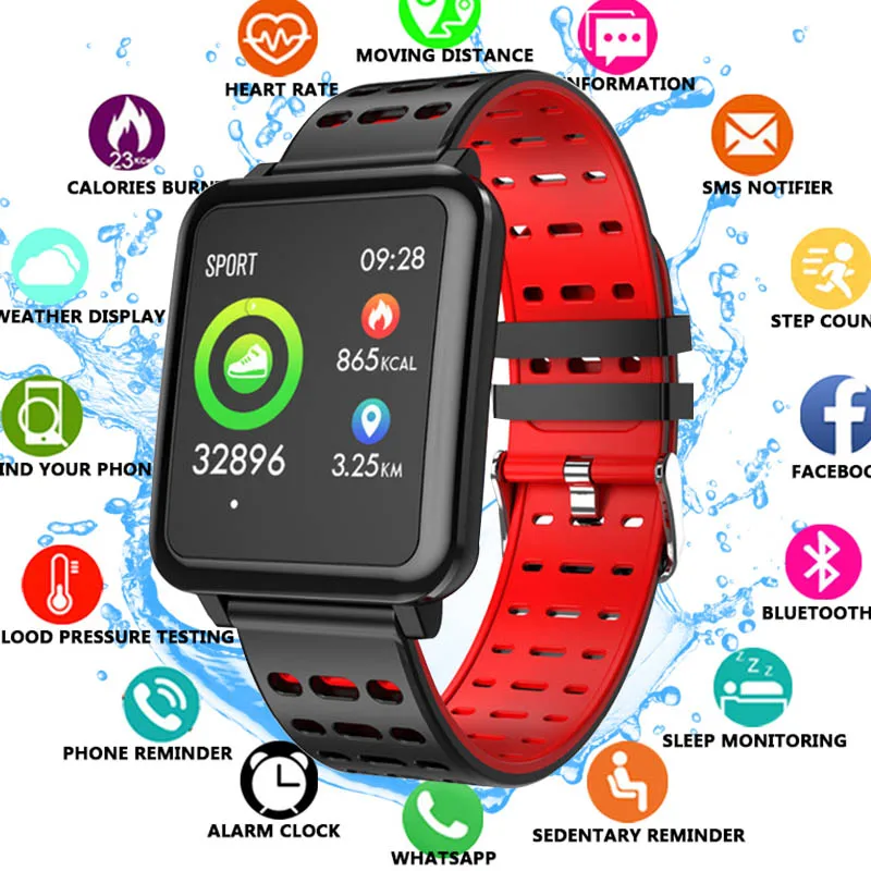 

Q8 Smartwatch Bluetooth Pedometer Heart Rate Monitor Color Display Smart Watch IP67 Waterproof Wearable Device For Android/IOS