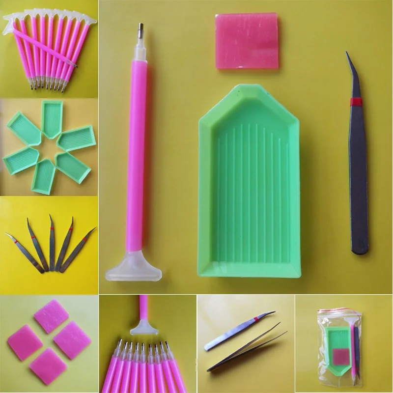 Cross Stitch Tools Embroidery Pen Mosaic DIY 5D Diamond Painting accessory 3*3CM dotting Red glue daimond painting wax Mud | Дом и сад