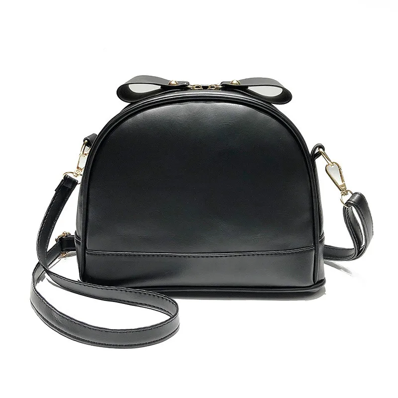 

2018 New Fashion Small Women Messenger Bag Lovely Sweet Girl Simple Shell Bag Bow Shoulder Bag Handbag Pu Leather Cross Body Bag