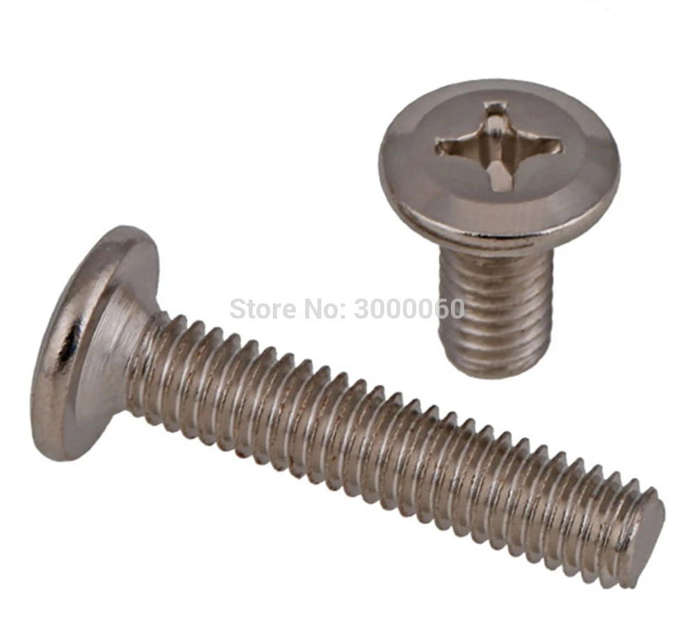 M6 النيكل مطلي الكربون أثاث من الصلب الأجهزة فيليبس برغي برأس مسطح ل خزانة سرير أطفال