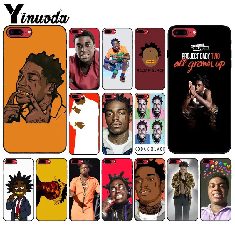 Yinuoda كوداك الأسود مغني الراب لينة سيليكون أسود جراب هاتف ل أبل فون 8 7 6 6 S زائد X XS ماكس 5 5 S SE XR الهواتف المحمولة